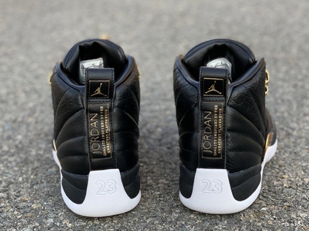 Rep TBK Retro AO6068-007 'Reptile' Black Air Gold-White Jordan 12 Metallic 0731